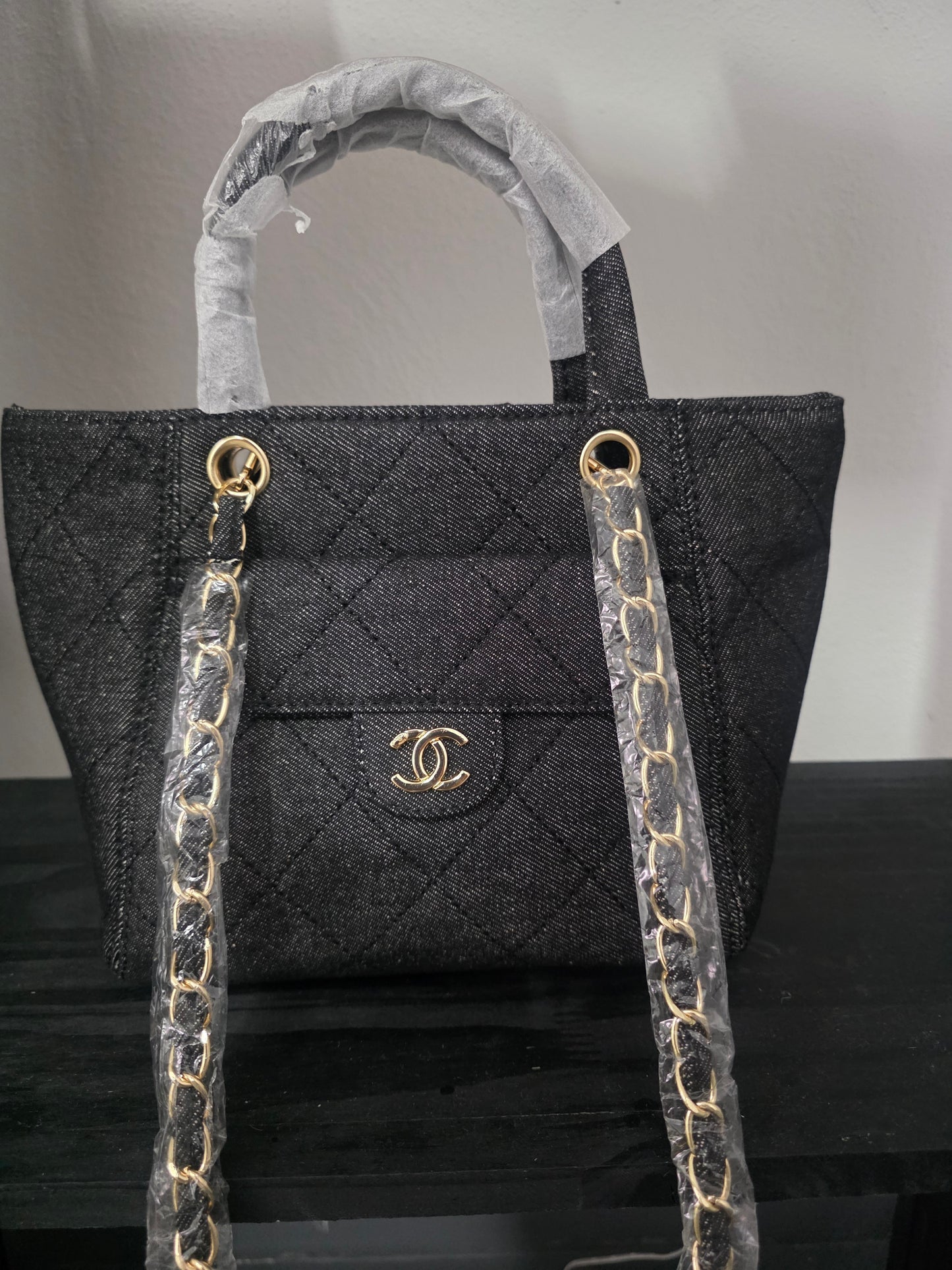 28Cic shopping bag denim zwart