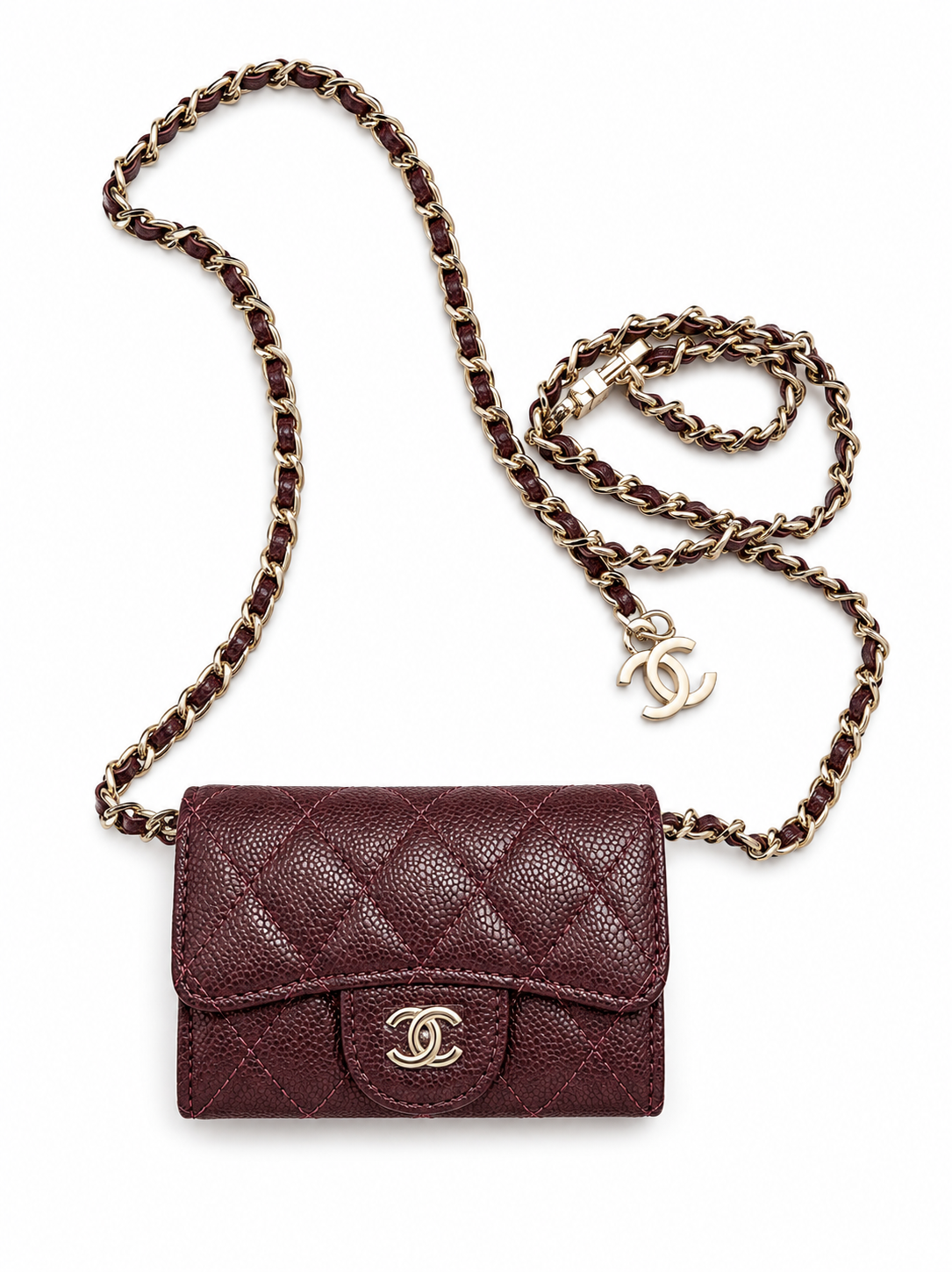 28cici mini portemonnee bag bordeaux leer met doos