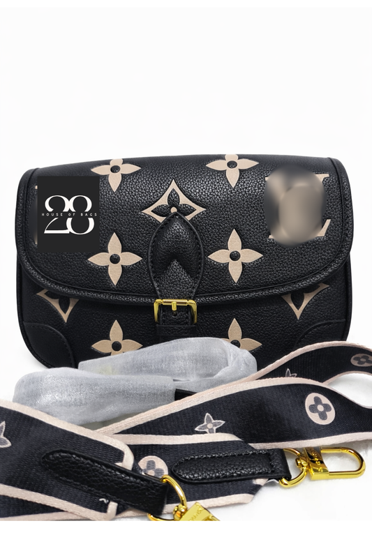 28Liv Diana in kleur zwart , beige , roze echt leer