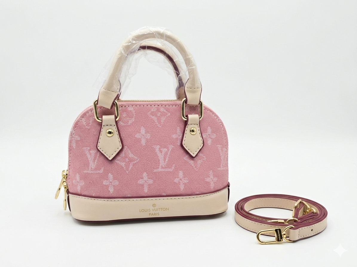 28liv Alma bb mini Roze denim 15cm leer