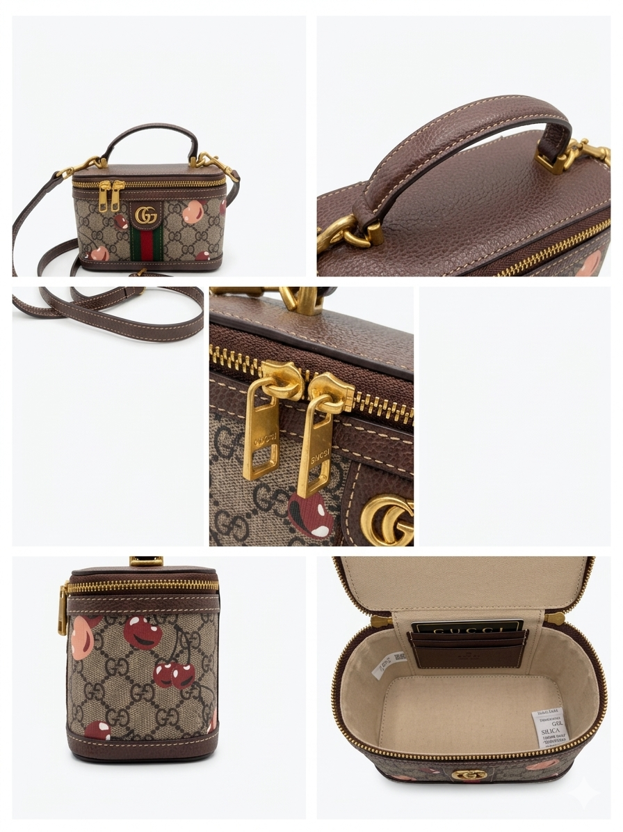 28GiGi mini box donkerbruin 15cm echt leer