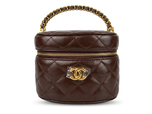 28cici vanity rond kastanjebruin leer