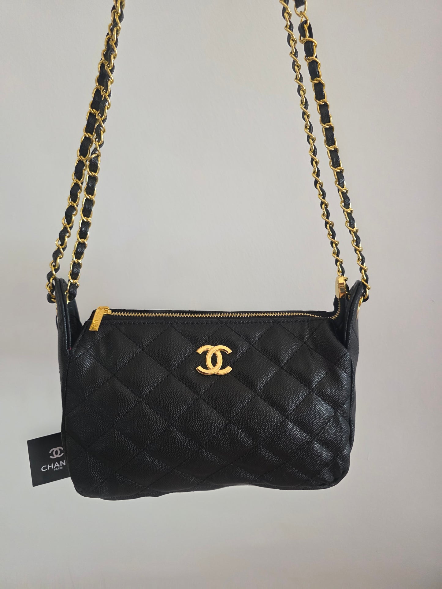 28cici Pochette zwart leer