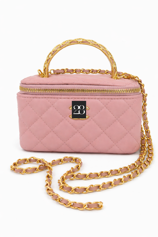 28Cic mini box in kleur roze, beige, bruin