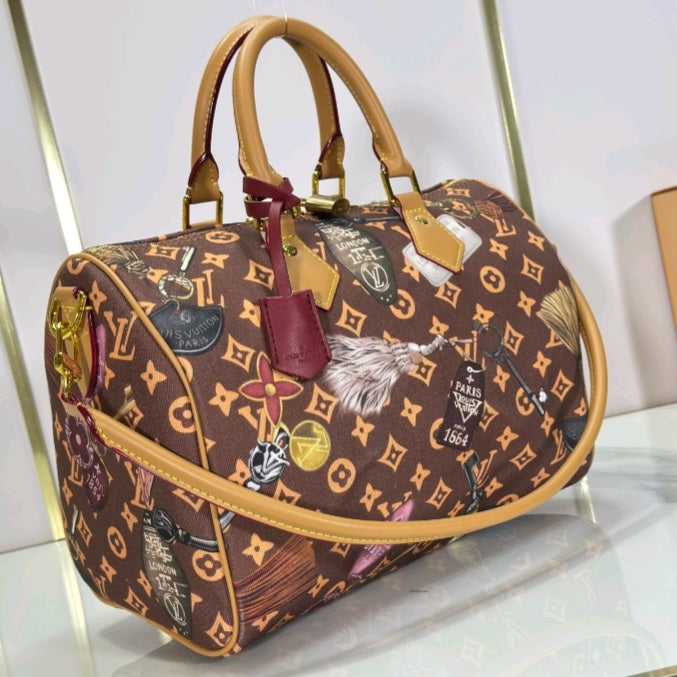 28Liv Speedy 30 bandolera bruin Denim leer
