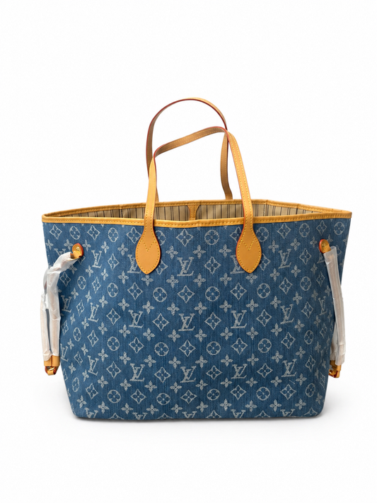 28liv Neverfull leer Denim