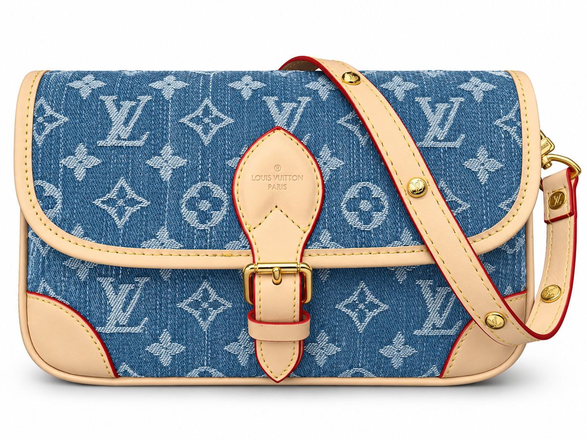 28Liv Diana denim blauw beige leer