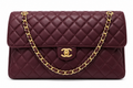 28cici maxi flapbag large kalfsleer bordeaux 45cm goudhardware