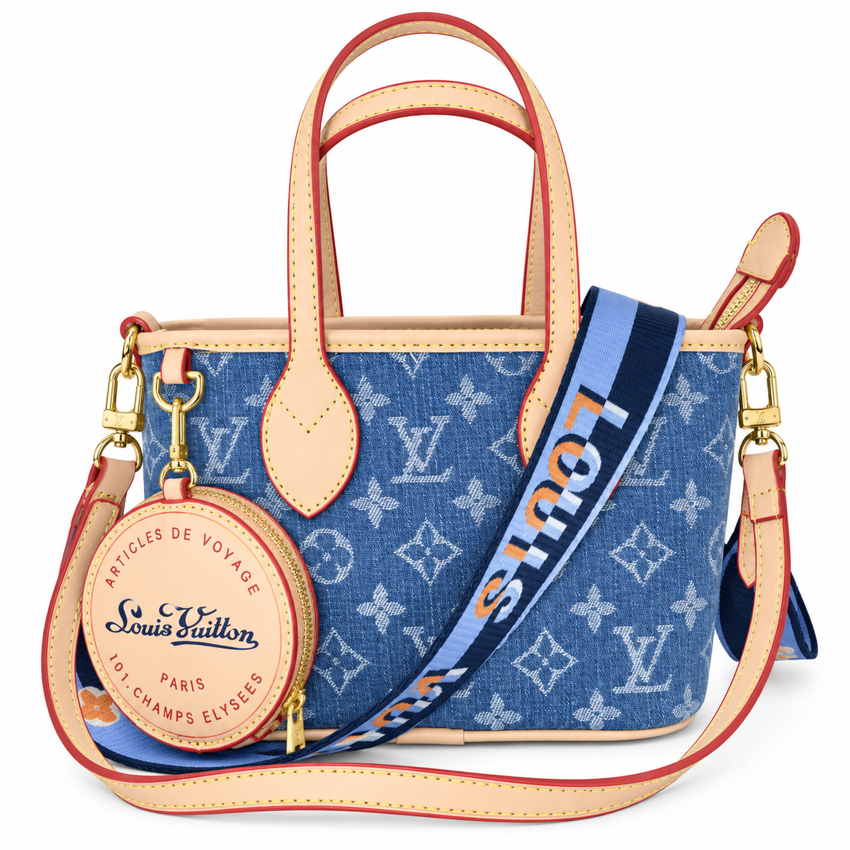 28mini Neverfull denim blauw
