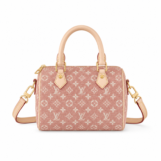 28liv speedy 20 denim roze leer