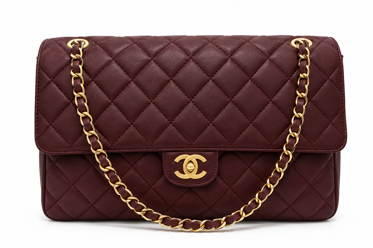 28cici maxi flapbag bordeaux kalfsleer 40cm