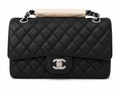 28CICI Flapbag zwart caviarleer
