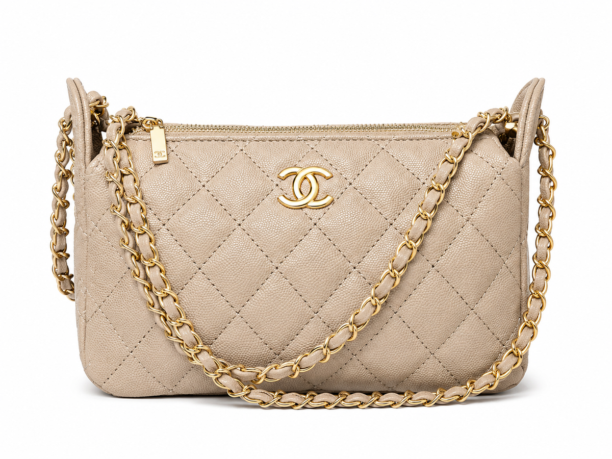 28cici Clutch on chain beige